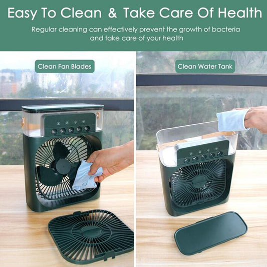 Portable Air Conditioner Fan Personal Air Cooler Desk Cooling Fan Green