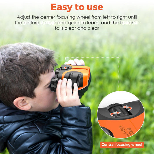 Plastic Kids Binoculars Hiking Camping Telescope Game Entertainment Children Red