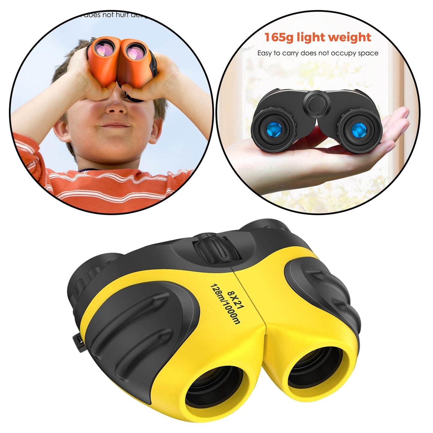 Plastic Kids Binoculars Hiking Camping Telescope Game Entertainment Children Yellow