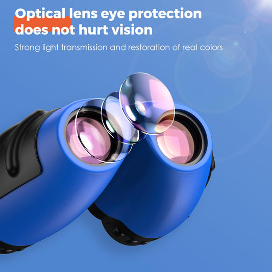Plastic Kids Binoculars Hiking Camping Telescope Game Entertainment Children Blue