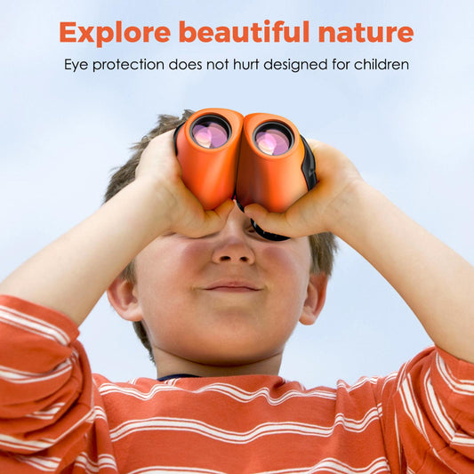 Plastic Kids Binoculars Hiking Camping Telescope Game Entertainment Children Orange