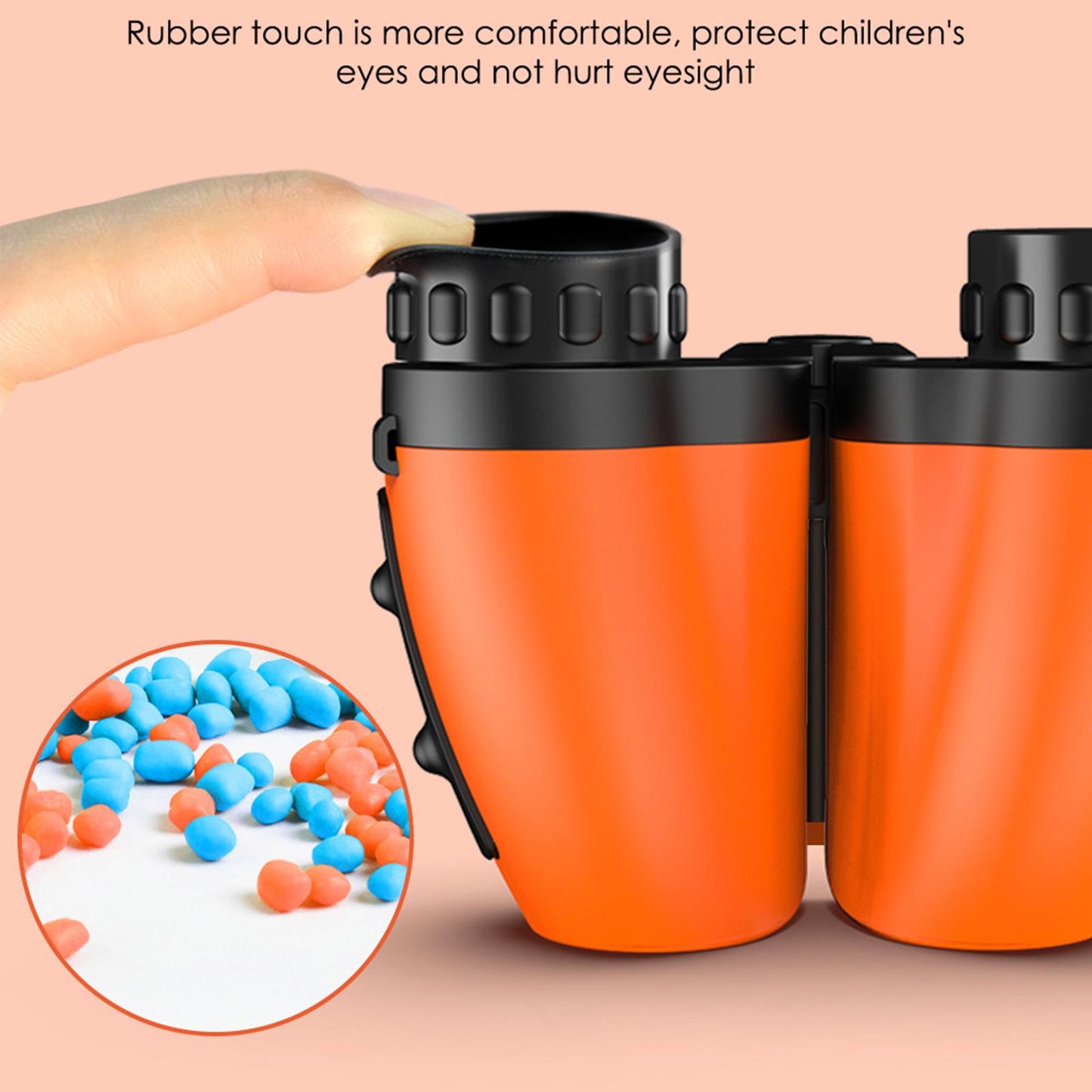 Plastic Kids Binoculars Hiking Camping Telescope Game Entertainment Children Orange