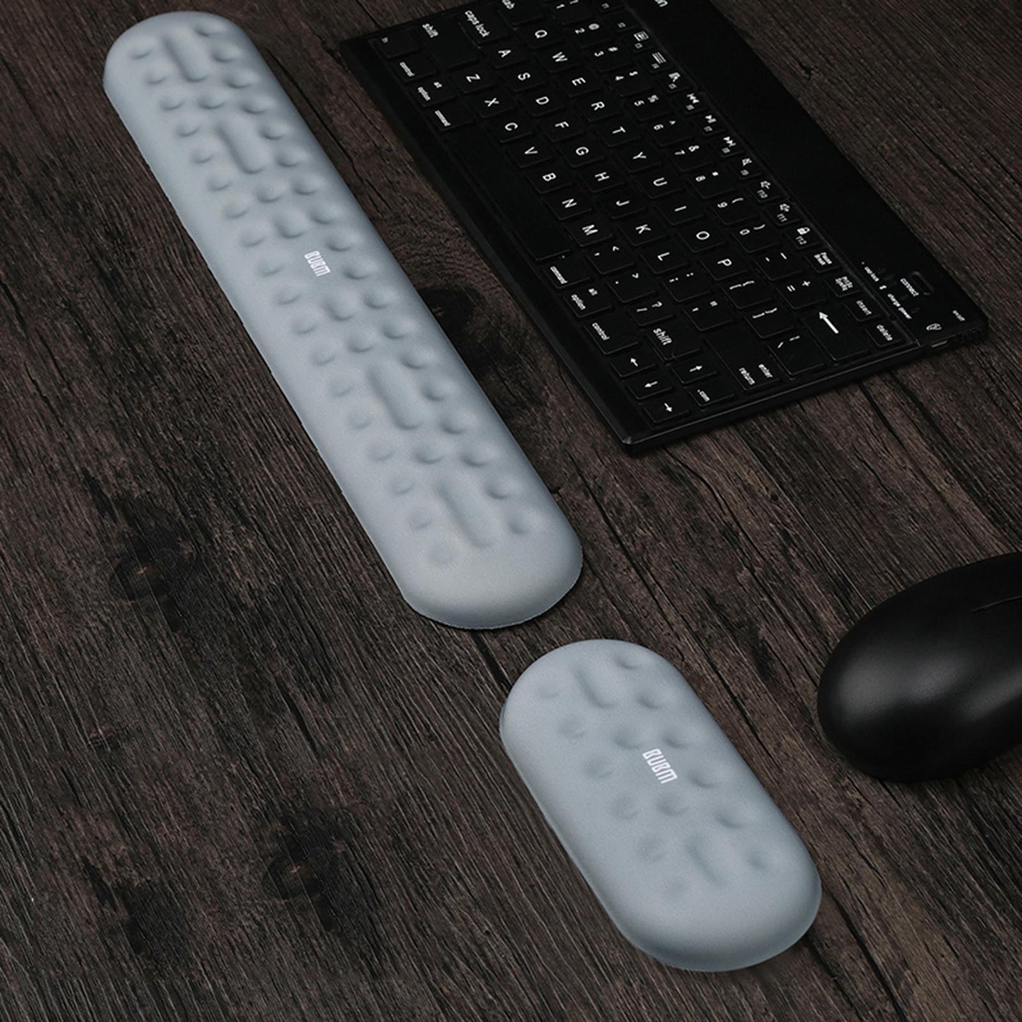 Memory Foam Keyboard Wrist Pad Mouse Cushion for Gaming Work  large gray