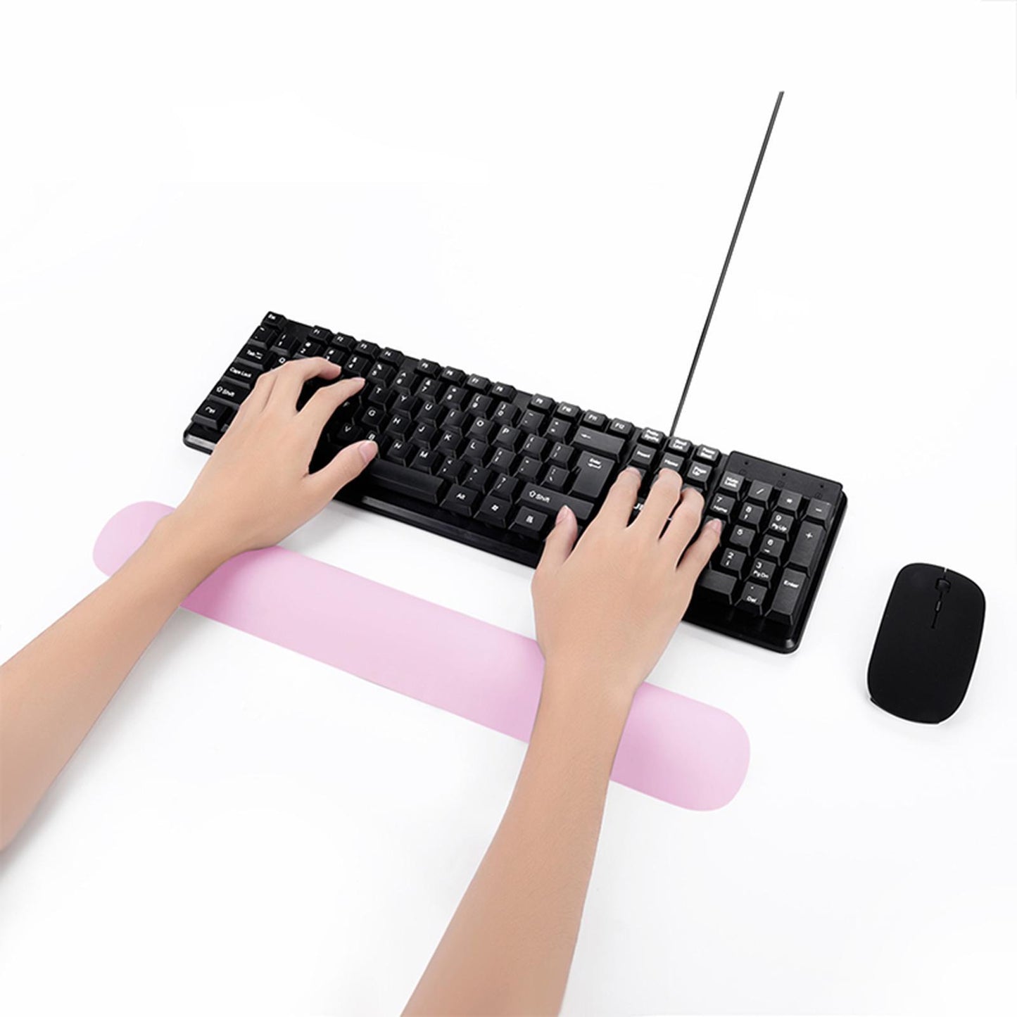 Keyboard Mouse Wrist Rest Pad Memory Foam Set  A Large Size Pink
