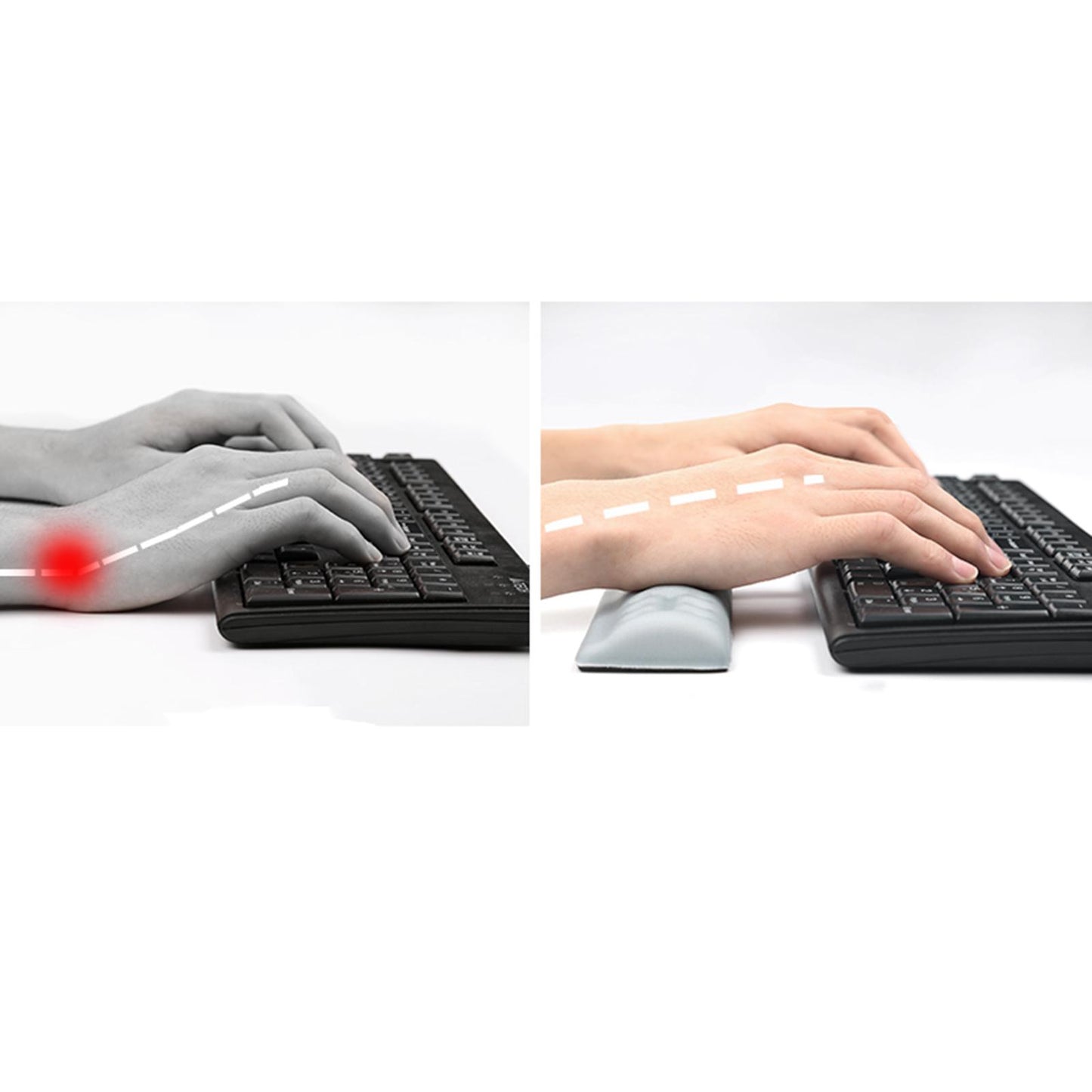 Memory Foam Keyboard Wrist Rest Hand Wrist Pad Arm Stand Grey M