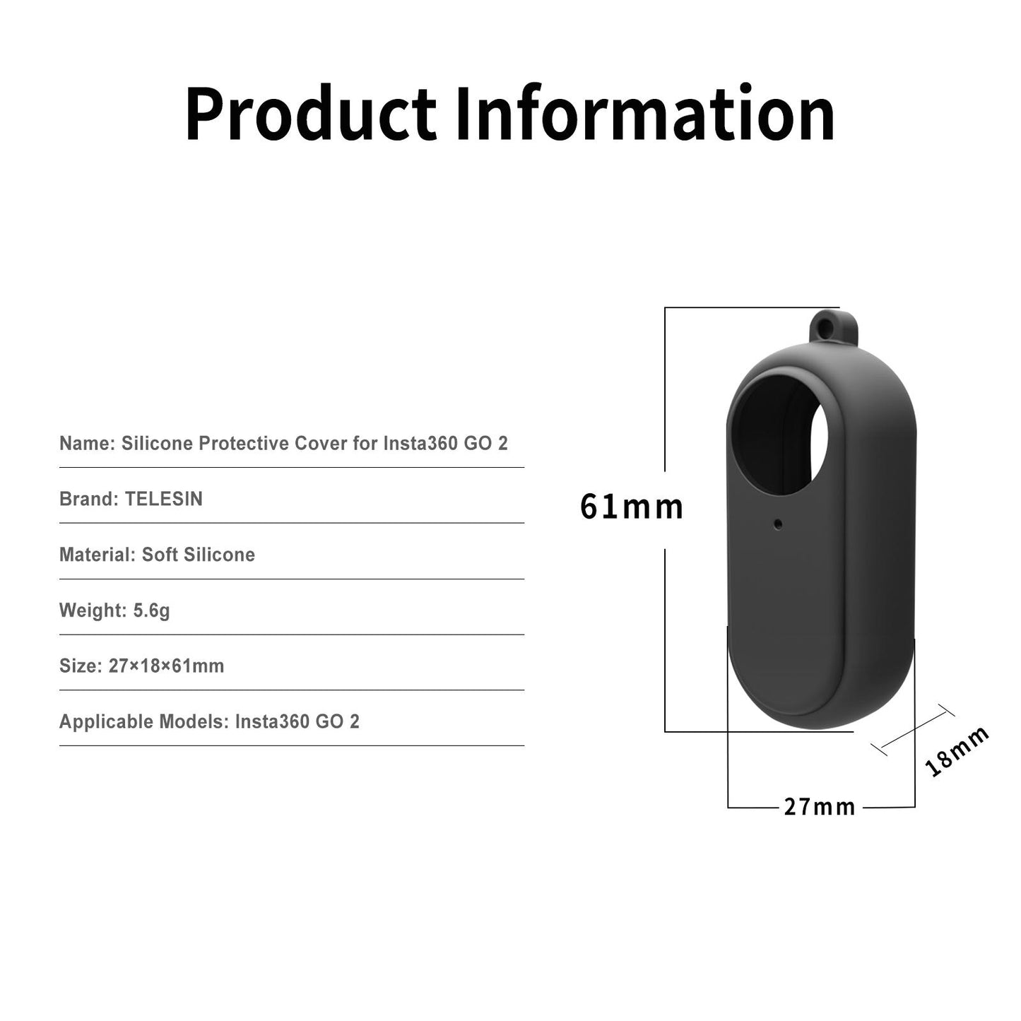 Silicone Sleeve Cover Protector Housing for Insta360 GO2 Action Camera white