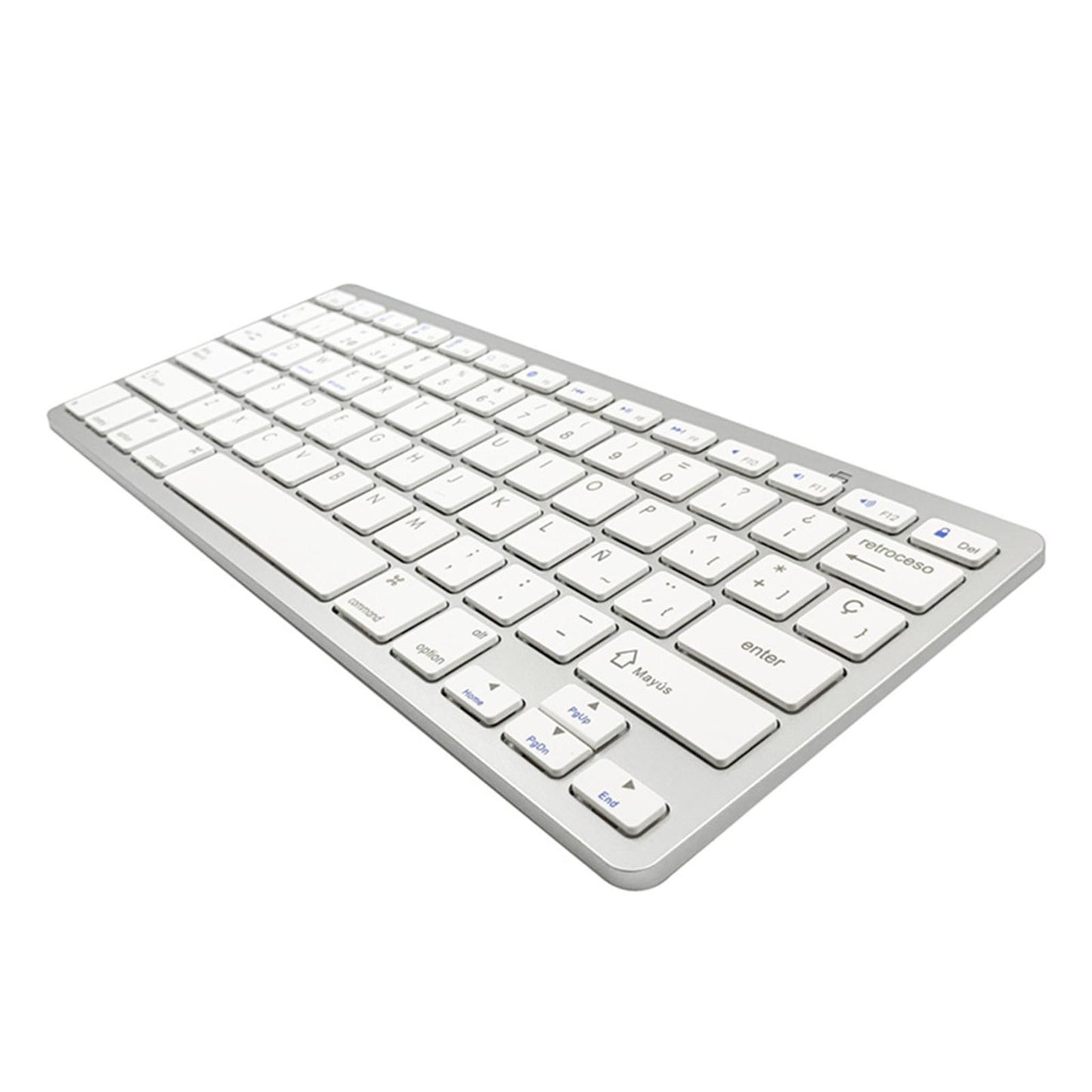 UltraThin 78Key Wireless Bluetooth Keyboard Spanish for IOS Android Windows