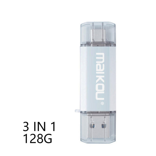 Portable 64G USB Flash Drive Type-C & Micro USB Memory Stick for Phone PC