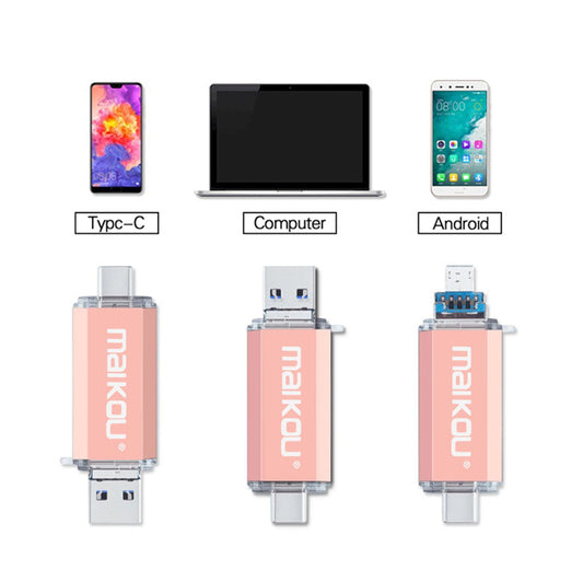 3 in 1 256GB USB 3.0 Flash Drive Type-C Micro USB Memory Stick Premium