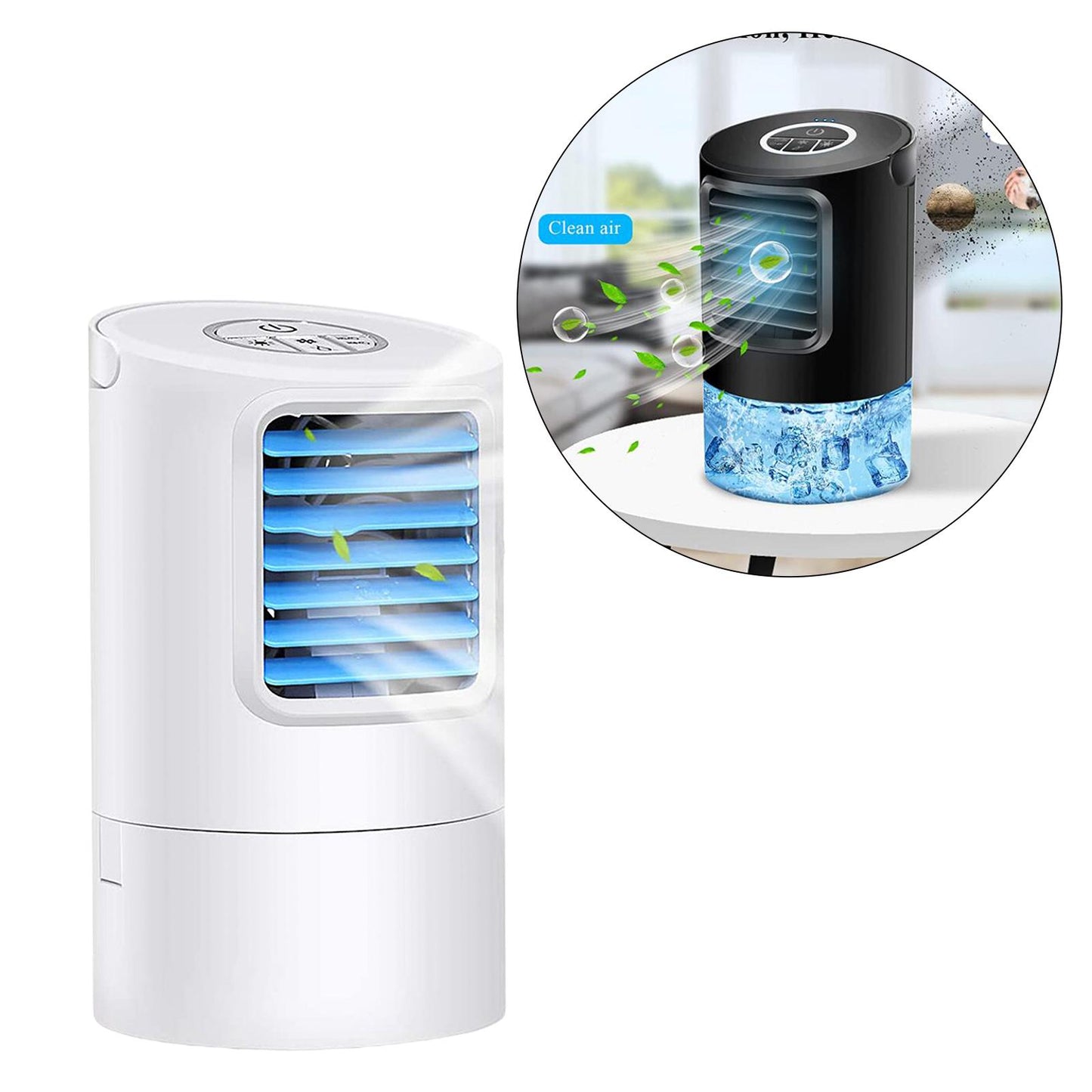 Mini Air Conditioner Fan Bedroom Air Cooler with Timer EU Plug White Blue