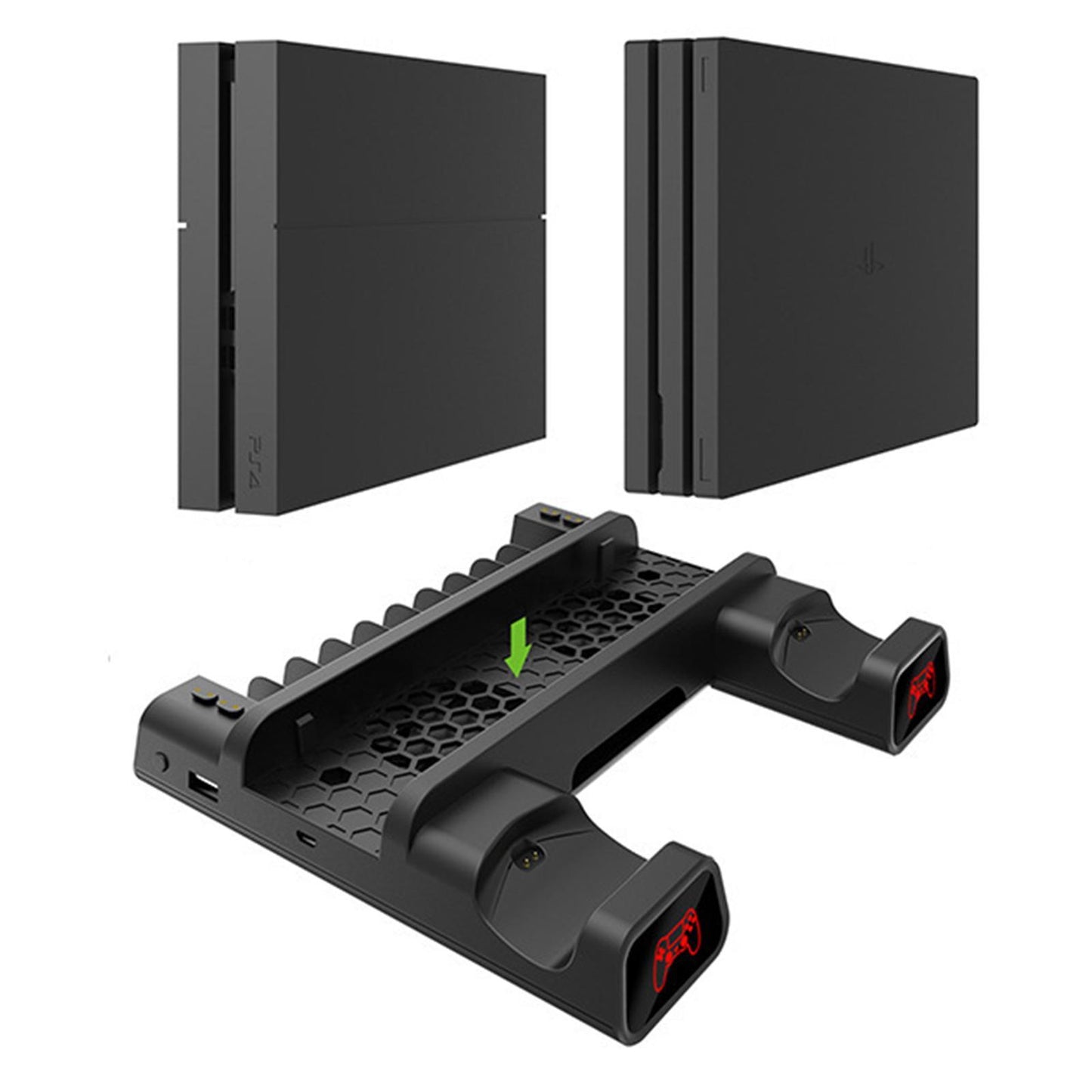 Vertical Stand for PS4 with Cooling Fan Controller Charging Stand