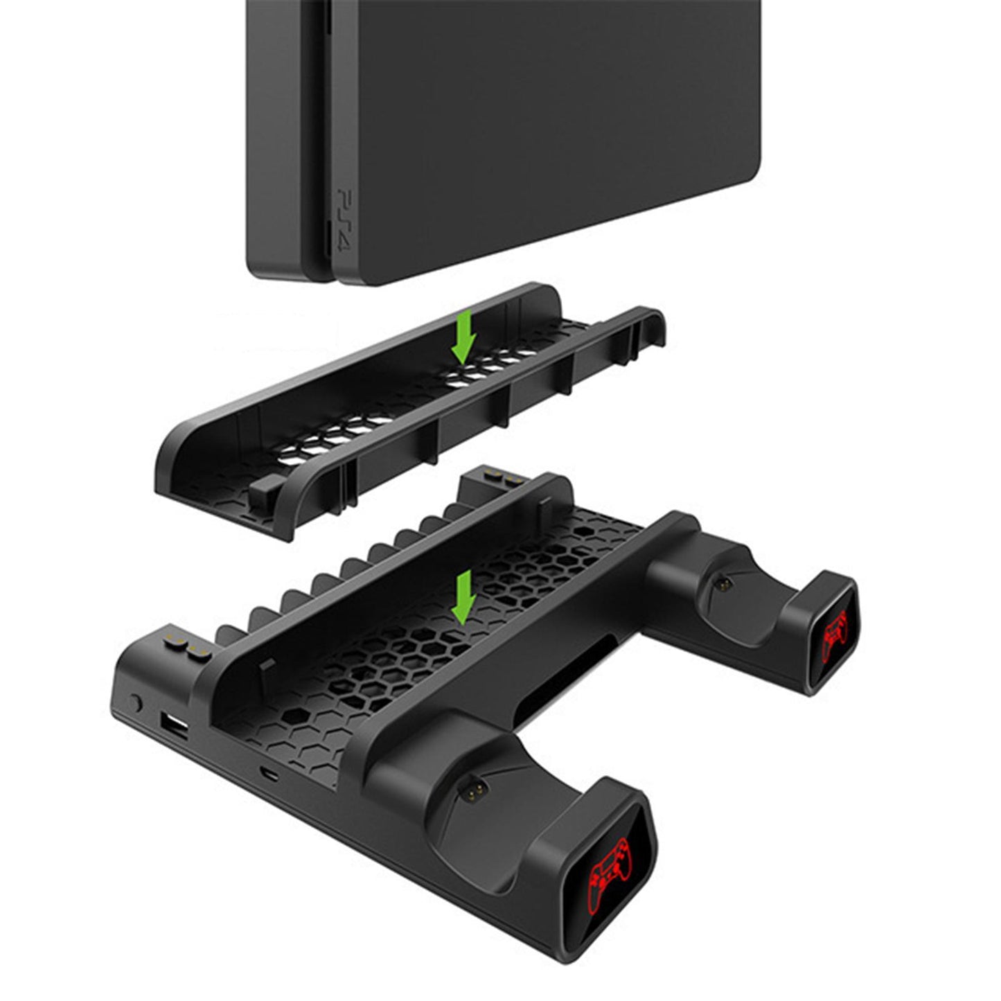 Vertical Stand for PS4 with Cooling Fan Controller Charging Stand