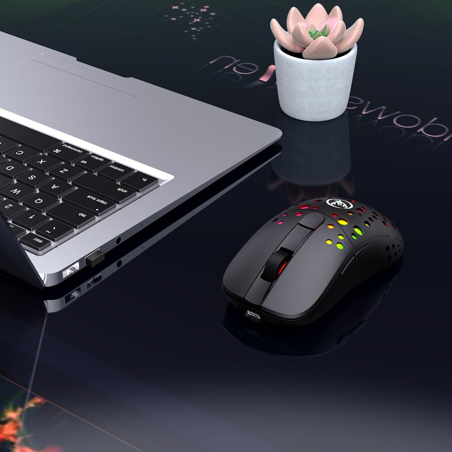 Wireless/Wired Mouse Rechargeable with 6 Buttons Adjustable DPI 550mAh