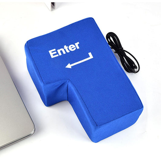USB3.0 Enter Key Cotton Decompression Toy Gift for Kids Adults Working Blue