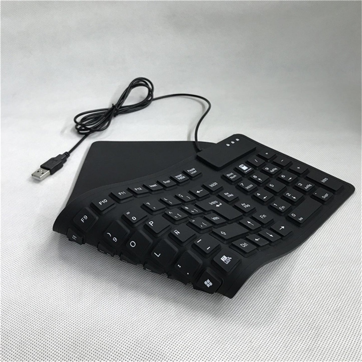 Silicone Spanish Waterproof 105 Key Flexible Foldable Keyboard for PC Laptop