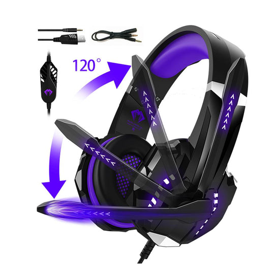G9000 Pro Noise Cancelling Surround Sound Gaming Headset wMic For PS4 Purple