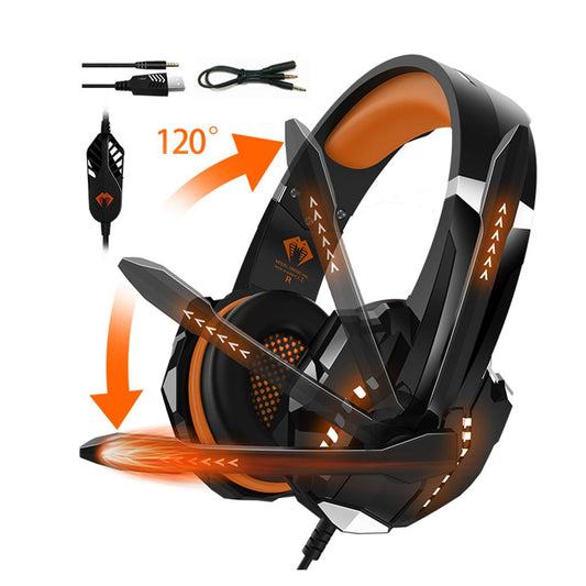 G9000 Pro Noise Cancelling Surround Sound Gaming Headset wMic For PS4 Orange