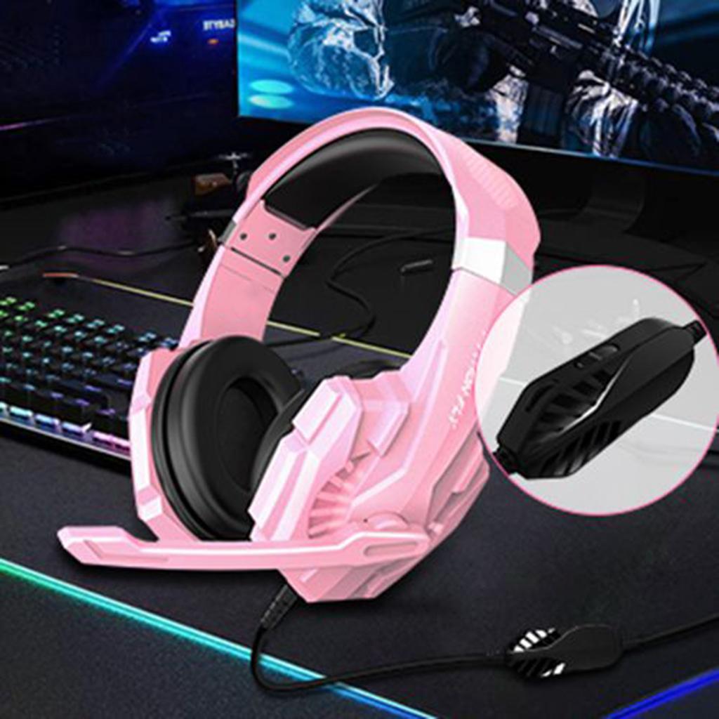 G9000mini Stereo Gaming Headset Over Ear Noise Cancelling Mic for PS4 Pink