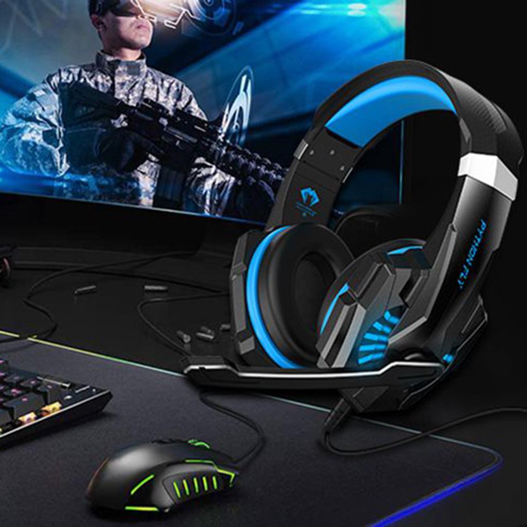 G9000mini Stereo Gaming Headset Over Ear Noise Cancelling Mic for PS4 Blue