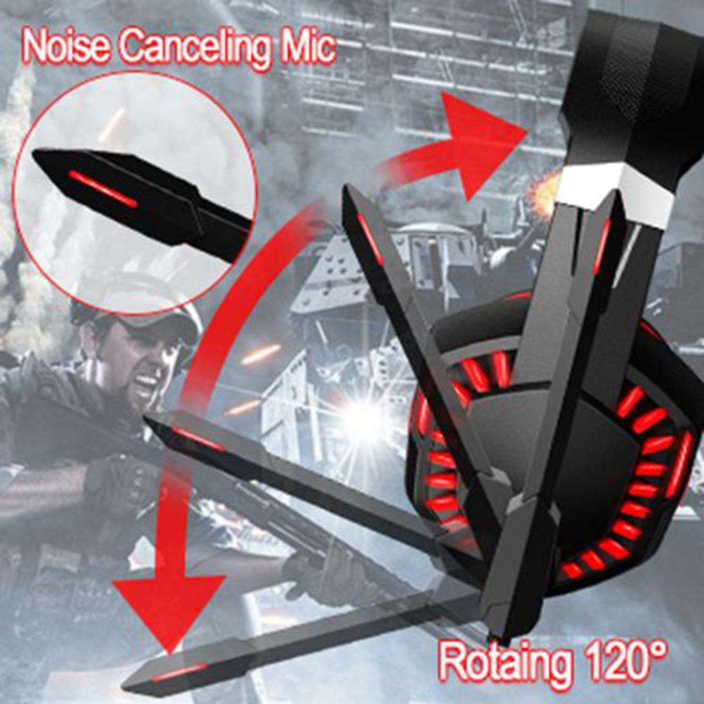 G2000PRO Wired Stereo Gaming Headset Over Ear with Noise Cancelling Mic Red