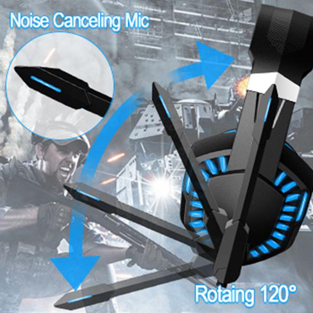 G2000PRO Wired Stereo Gaming Headset Over Ear with Noise Cancelling Mic Blue