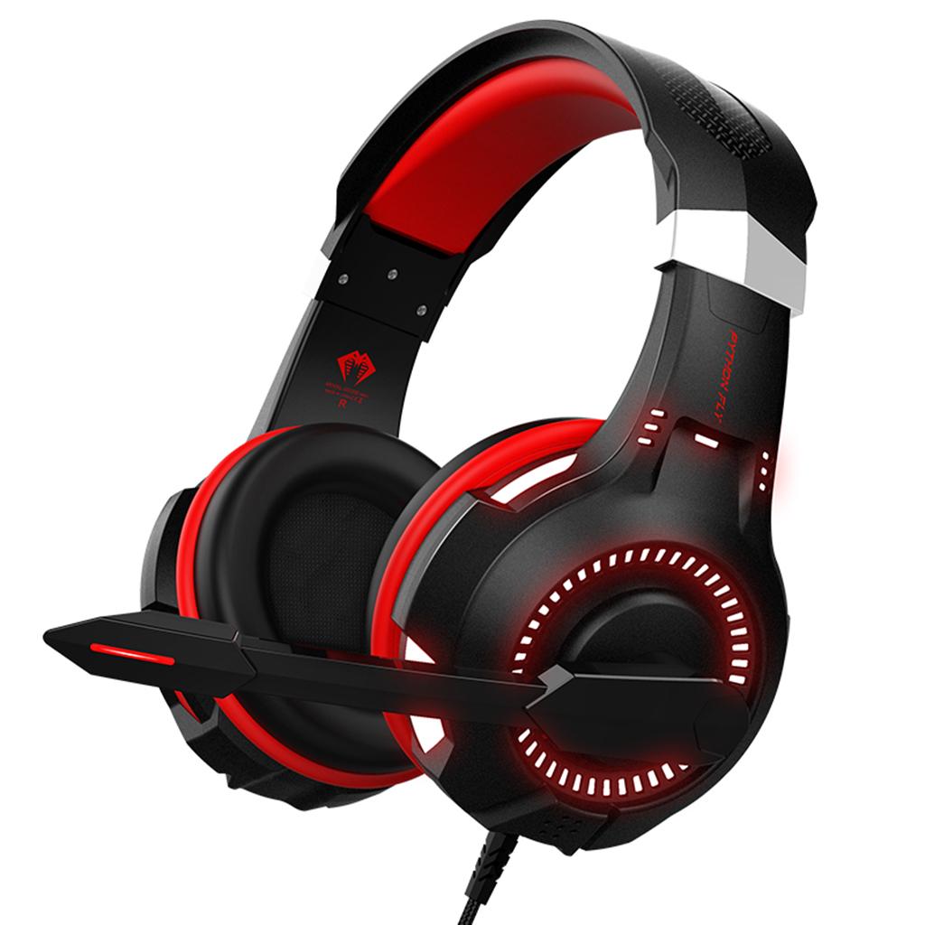 Over Ear Gaming Headset with MIC Earpiece 3.5mm Interface Red