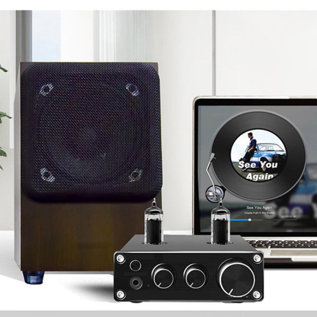 Bluetooth Tube Headphone Amplifier Treble & Bass Tone Control Black