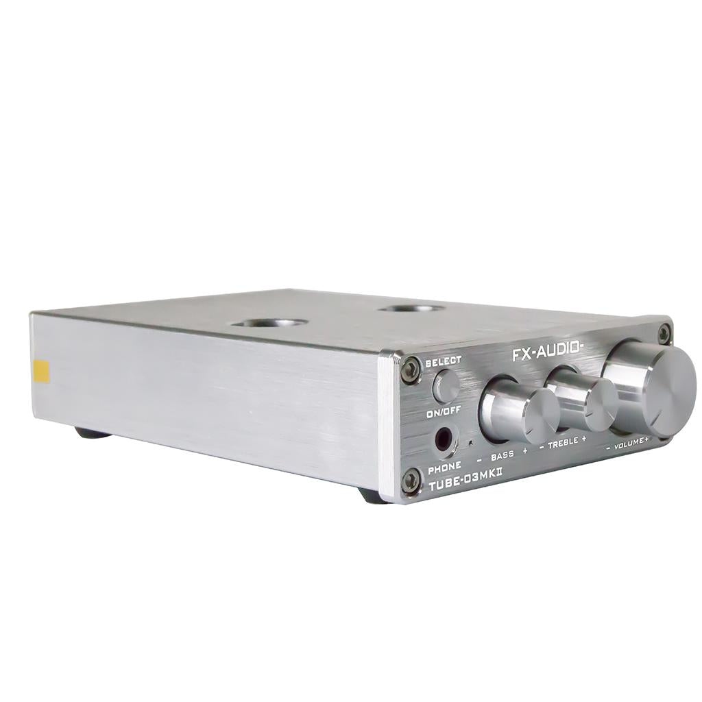 Bluetooth Tube Headphone Amplifier Treble & Bass Tone Control Silver