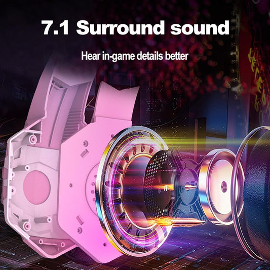 G9000MAX Gaming Headset Over Ear Earphone w/Mic Volume Control for PS4 Pink