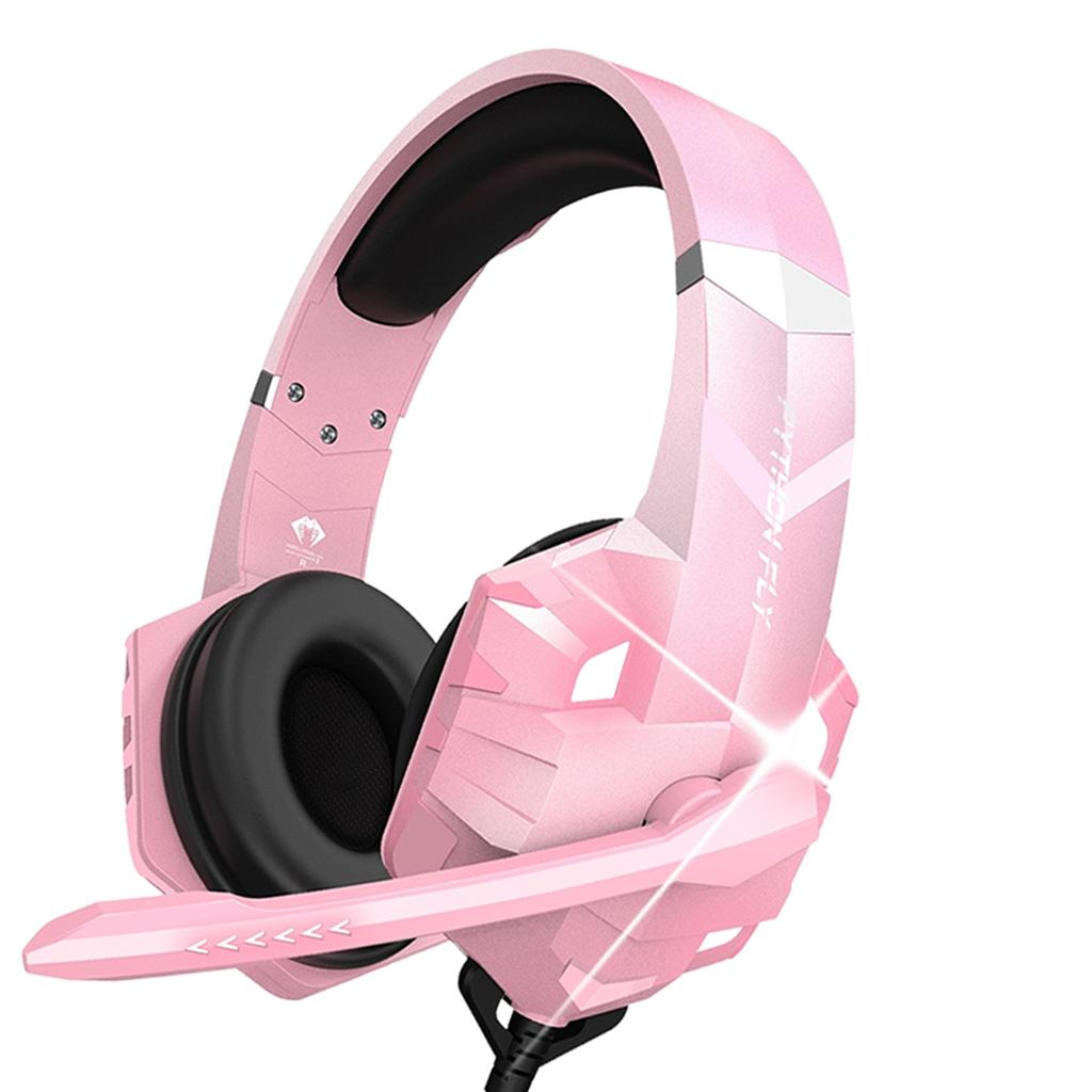 G9000MAX Gaming Headset Over Ear Earphone w/Mic Volume Control for PS4 Pink