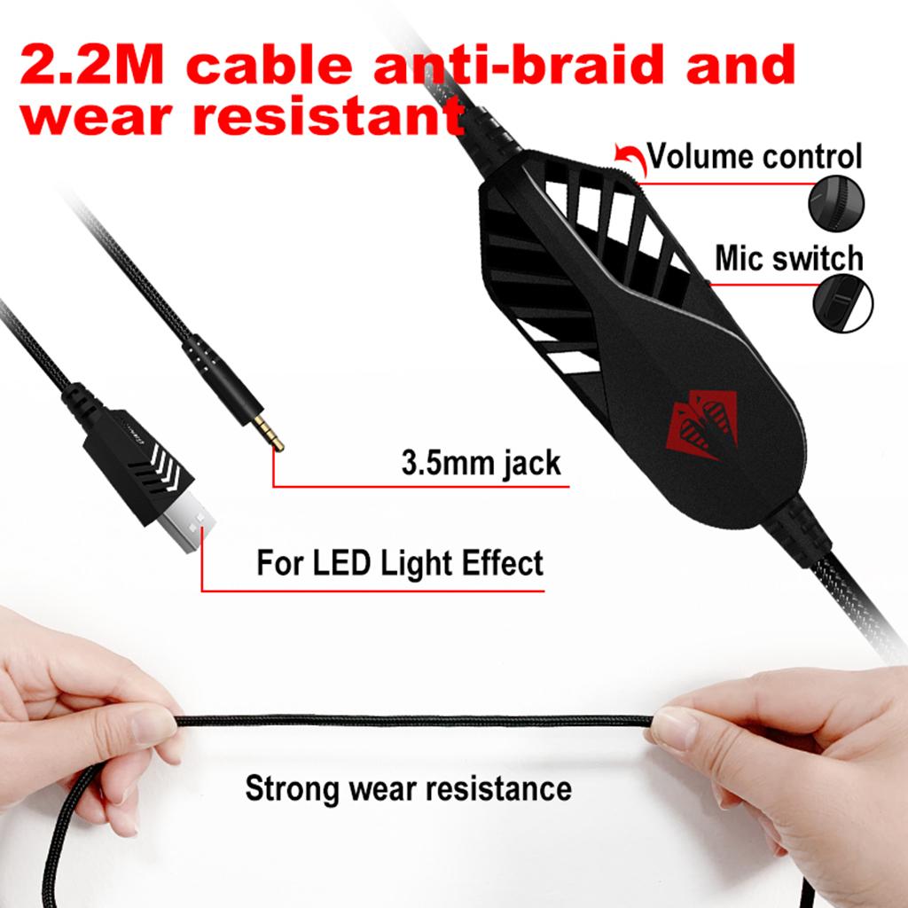 G9000MAX Gaming Headset Over Ear Earphone w/Mic Volume Control for PS4 Red
