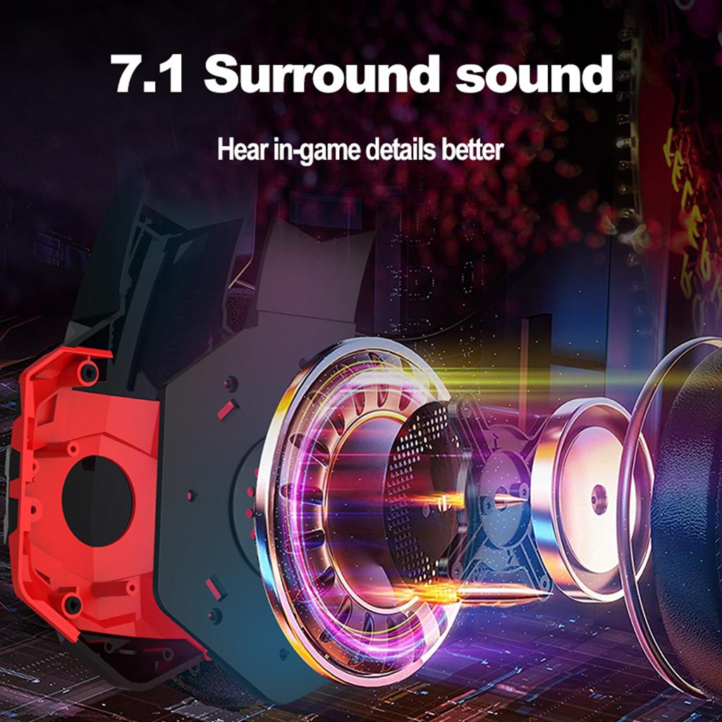 G9000MAX Gaming Headset Over Ear Earphone w/Mic Volume Control for PS4 Red