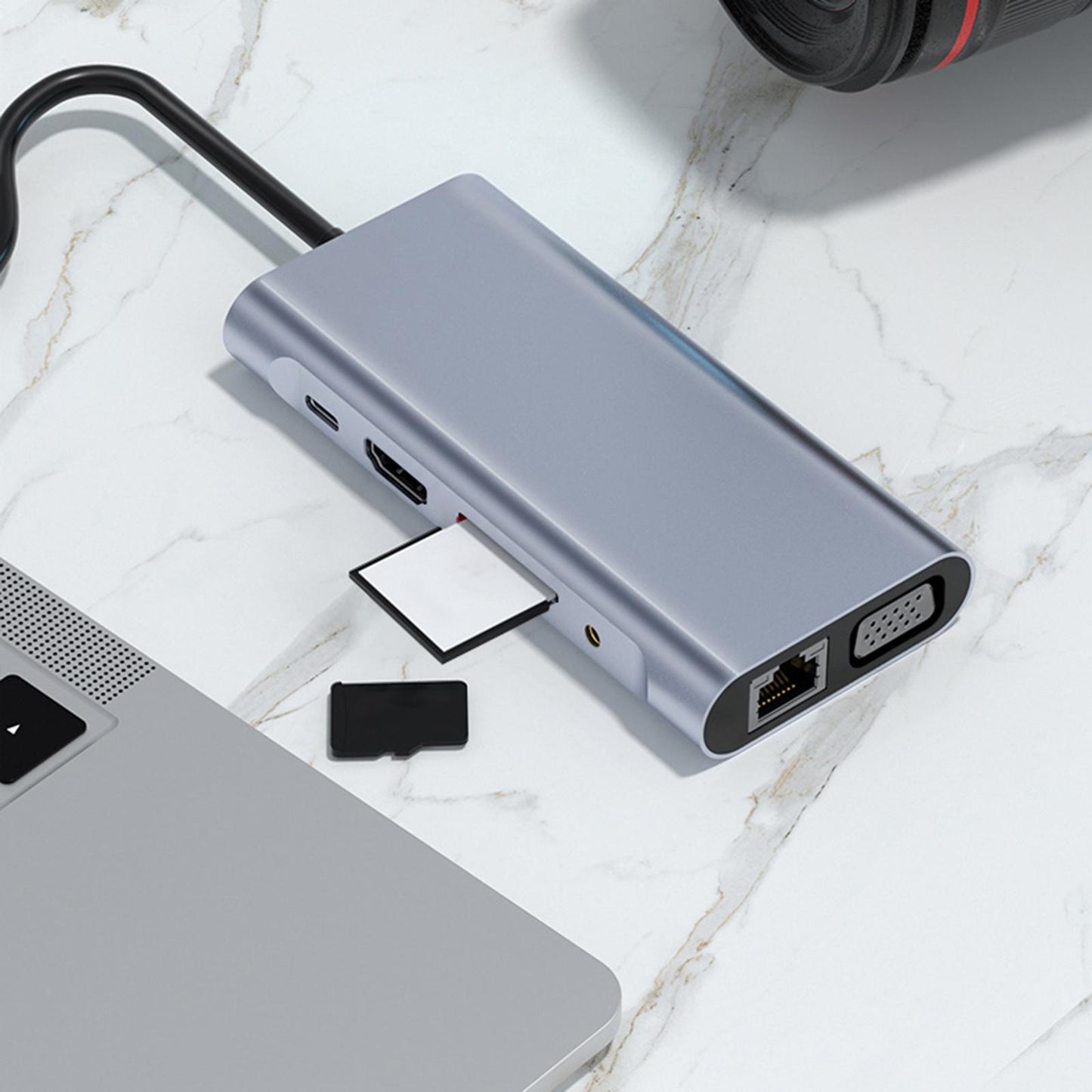 11 in 1 USB C Hub 4 USB 3.0 Ports SD TF Card Reader for MacBook Pro Phones