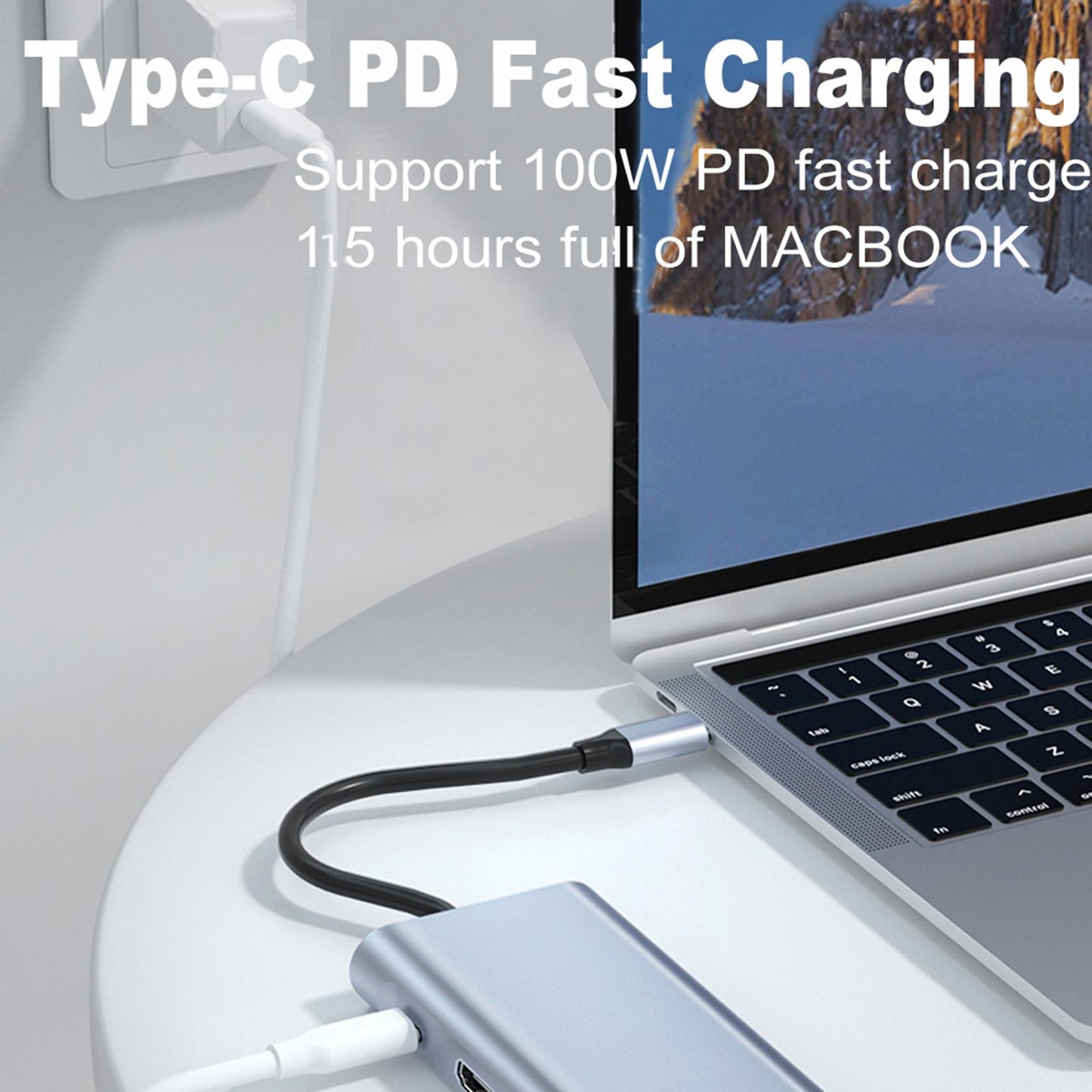11 in 1 USB C Hub 4 USB 3.0 Ports SD TF Card Reader for MacBook Pro Phones