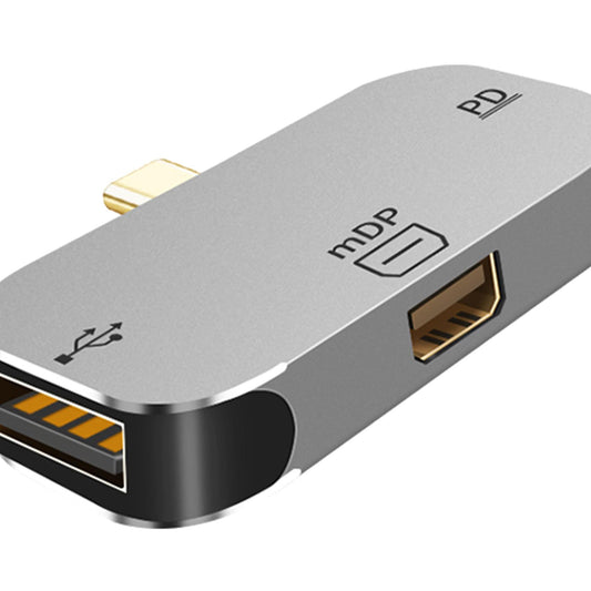 3 in1 Docking Station Type-C DP PD Charging Port Adapter Laptop Computer miniDP PD USB2.0A E