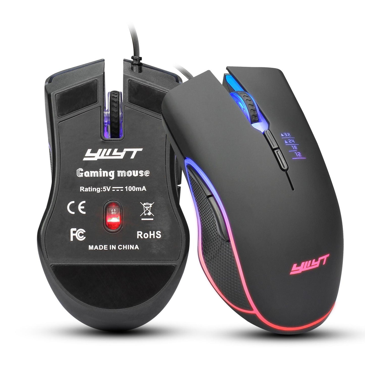 Wired Gaming Mouse with Backlights for Computer Desktop Notebook 7 Buttons