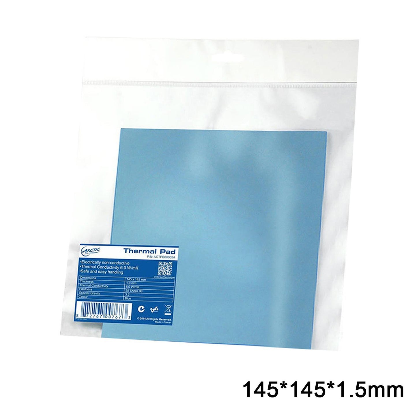 Silicone Thermal Pad 6.0 W/mK for CPU Coolers LED Cooler 145x145x1.5 mm