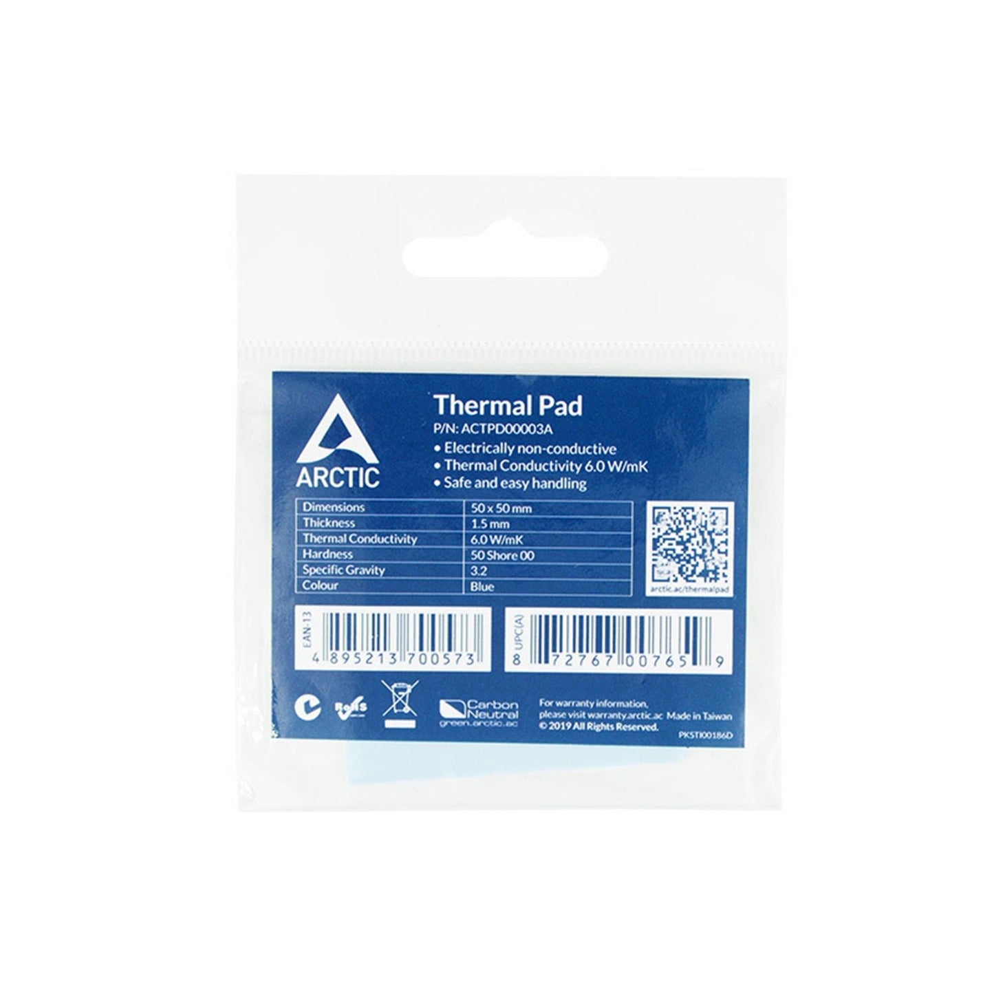 Silicone Thermal Pad 6.0 W/mK for CPU Coolers LED Cooler 50x50x1.5 mm