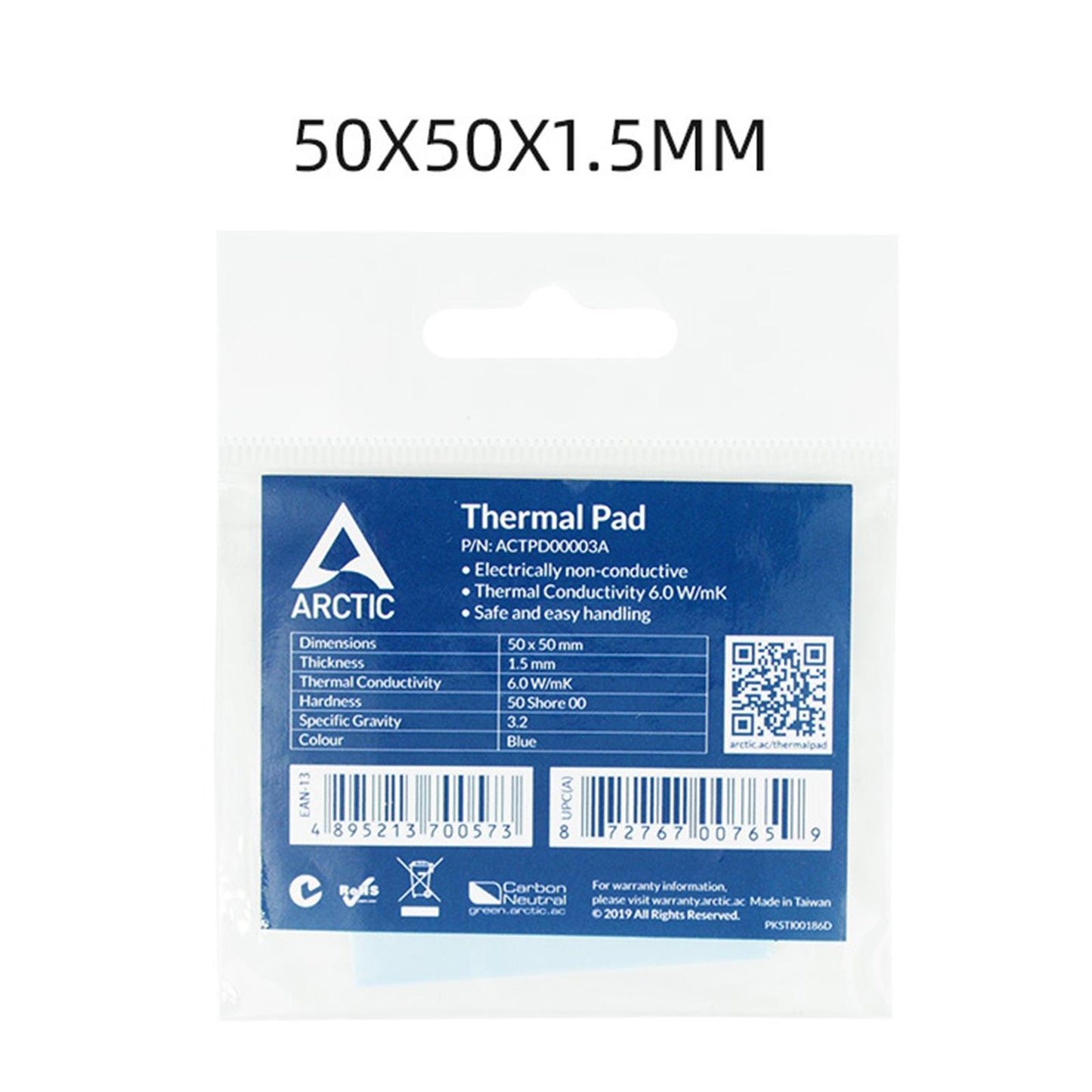 Silicone Thermal Pad 6.0 W/mK for CPU Coolers LED Cooler 50x50x1.5 mm