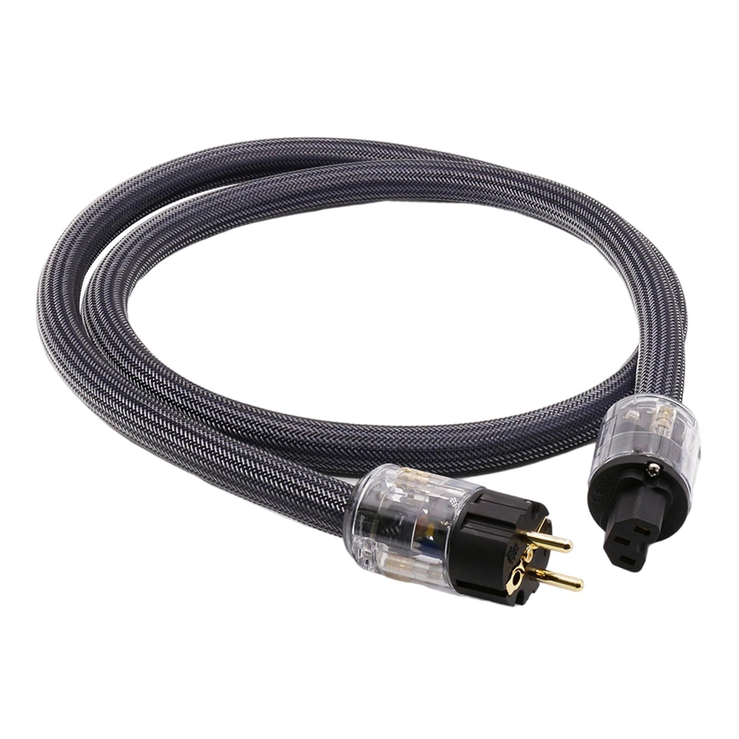 HiFi Audio Power Cable Pure Copper Power Cord Sleeves Power Line EU  1.5M