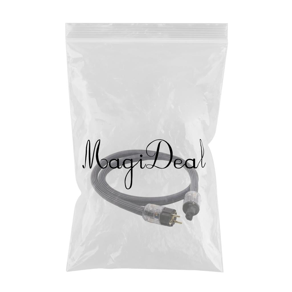 HiFi Audio Power Cable Pure Copper Power Cord Sleeves Power Line EU  2M