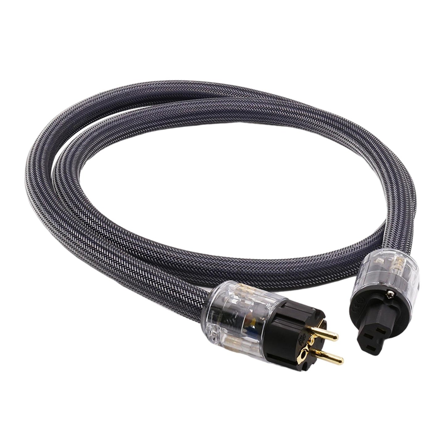 HiFi Audio Power Cable Pure Copper Power Cord Sleeves Power Line EU  2M