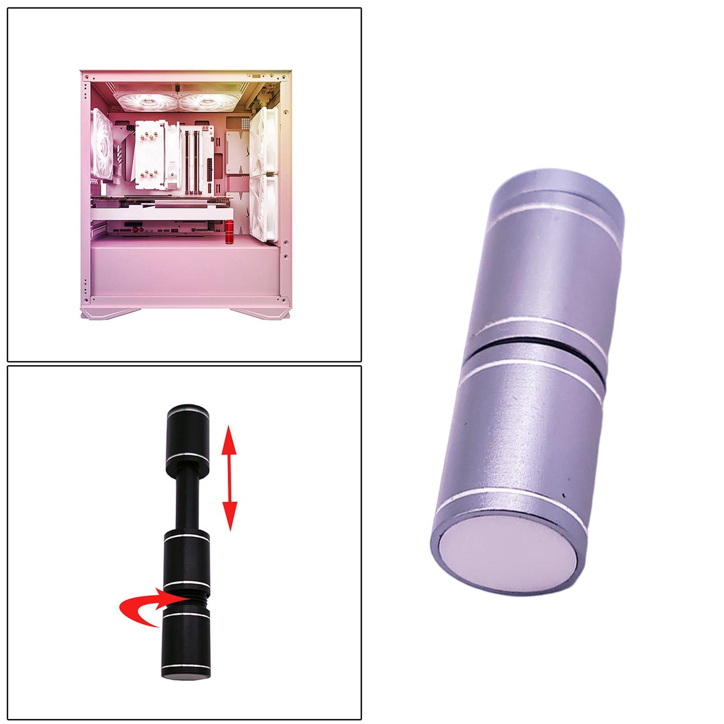 Adjustable Graphics Card GPU Brace Support Video Card Sag Holder Aluminum Silver Short