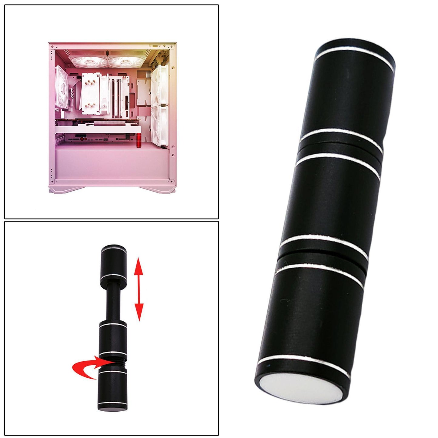 Adjustable Graphics Card GPU Brace Support Video Card Sag Holder Aluminum Black Long