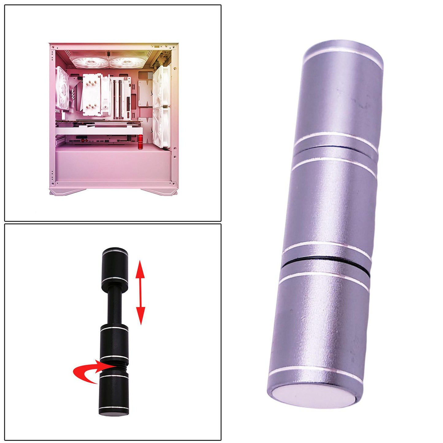 Adjustable Graphics Card GPU Brace Support Video Card Sag Holder Aluminum Silver Long