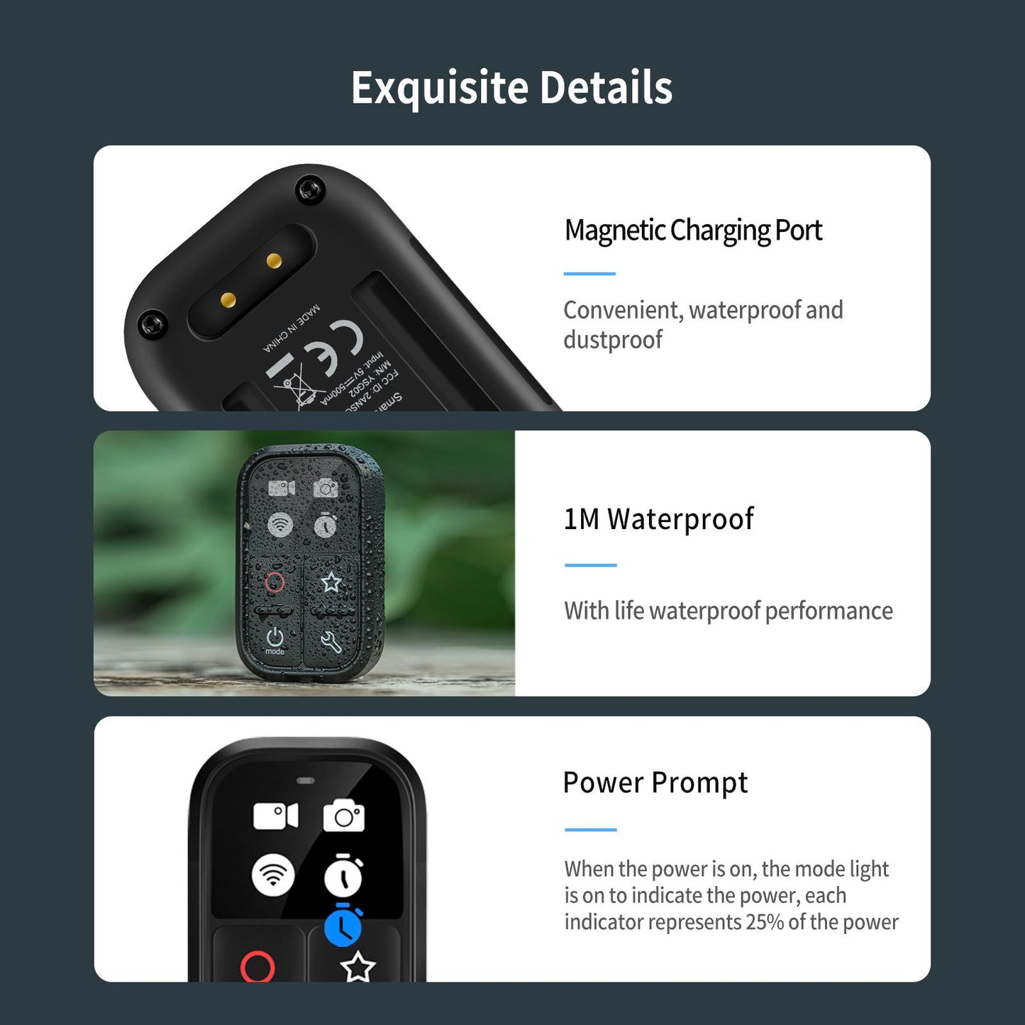 Waterproof Smart WIFI Remote Control for GoPro HERO 8/9/Max Camera