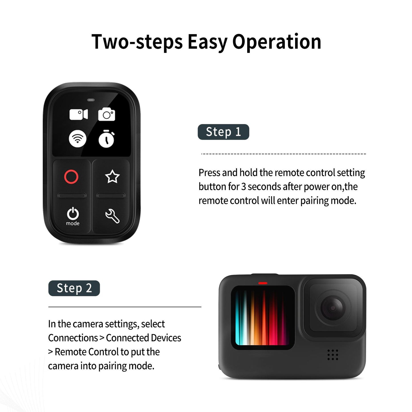 Waterproof Smart WIFI Remote Control for GoPro HERO 8/9/Max Camera