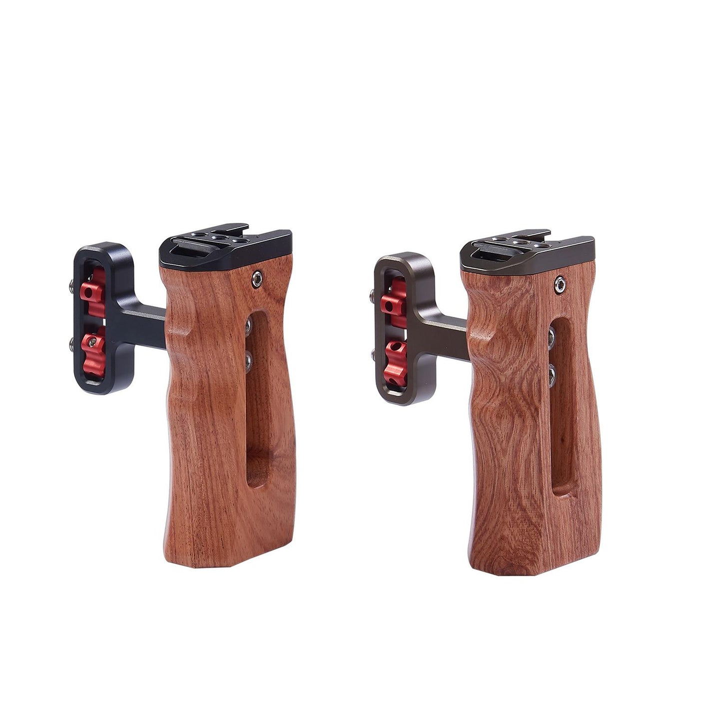 Wood Handle Grip Mount w/Cold Shoe Mounting Microphone Light Monitor Black