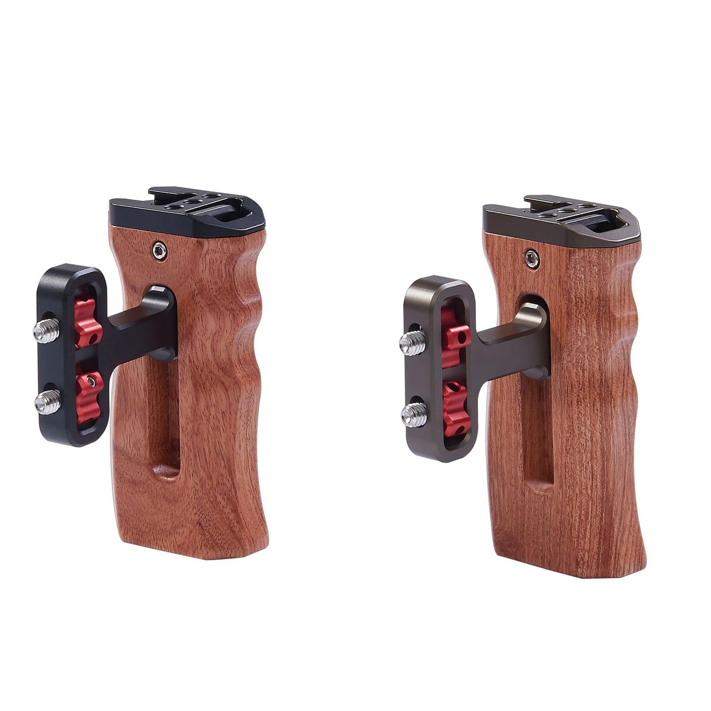 Wood Handle Grip Mount w/Cold Shoe Mounting Microphone Light Monitor Black