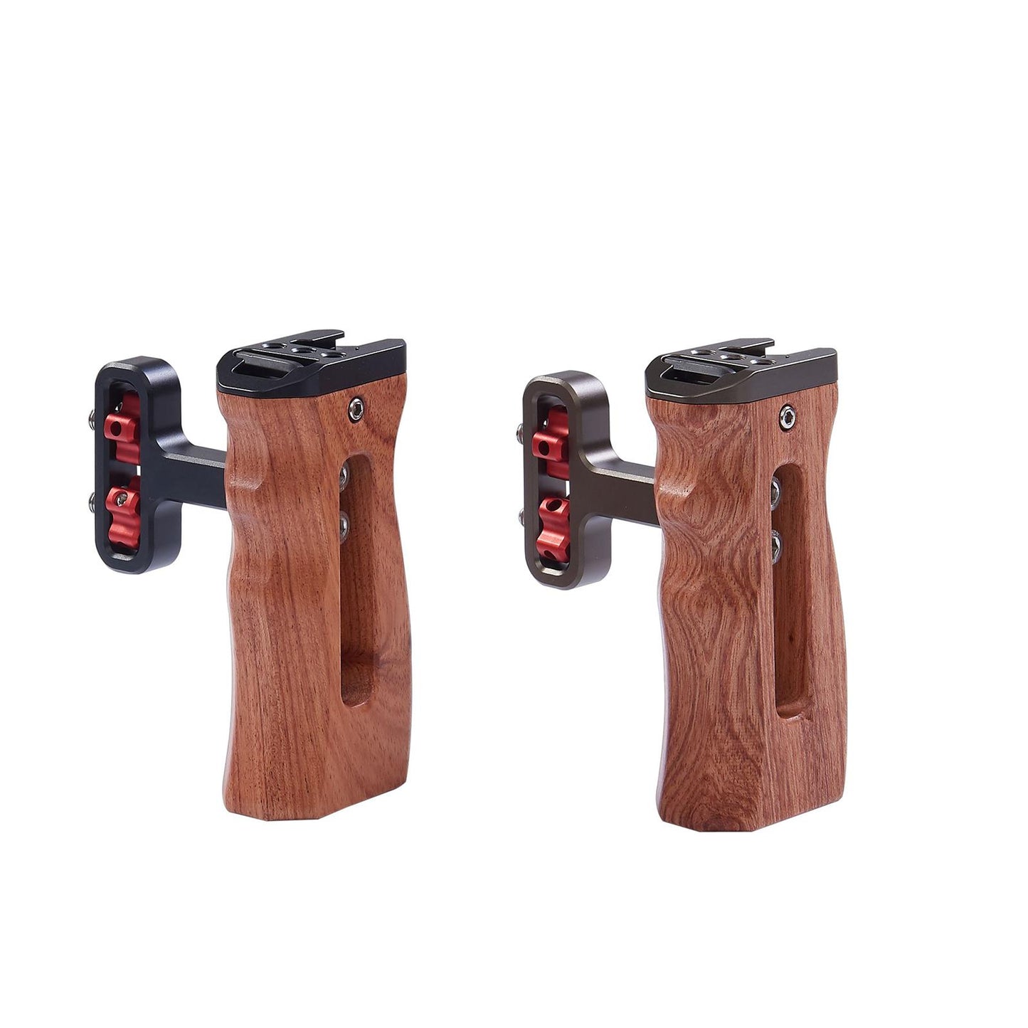 Wood Handle Grip Mount w/Cold Shoe Mounting Microphone Light Monitor Bronze